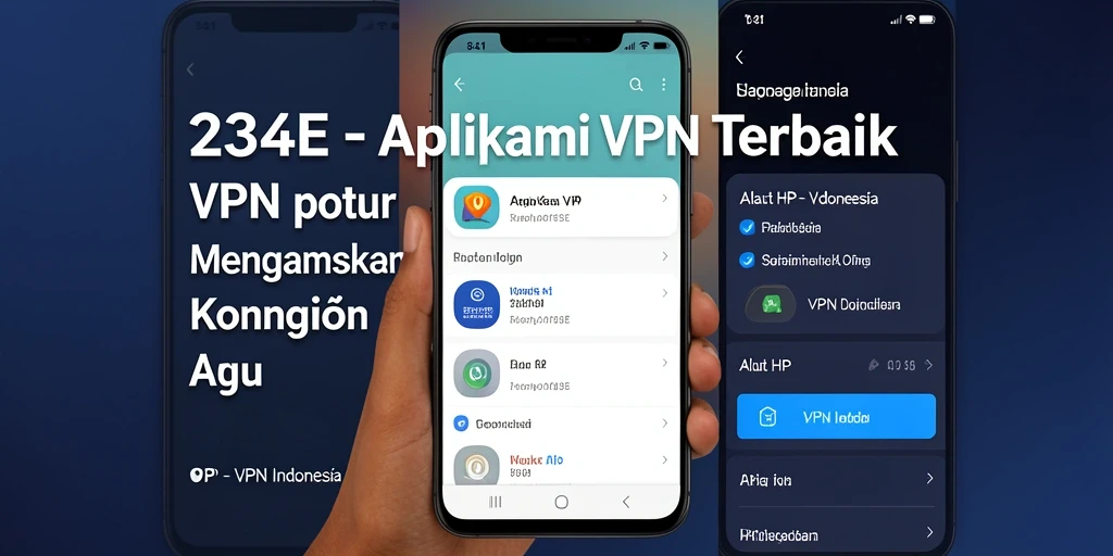 Tampilan antarmuka aplikasi VPN 234E yang sederhana dan mudah digunakan.