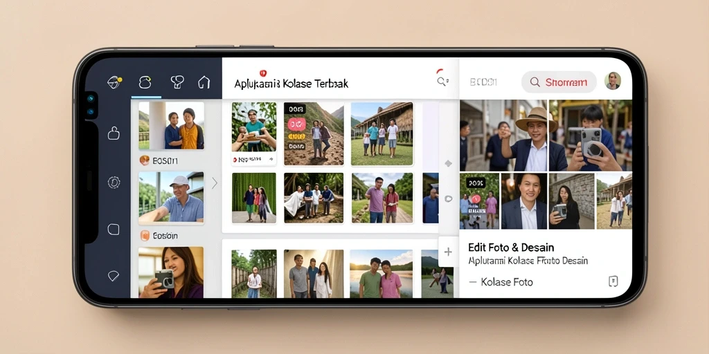 Antarmuka BOS01 menampilkan fitur kolase foto yang menarik dan mudah digunakan.