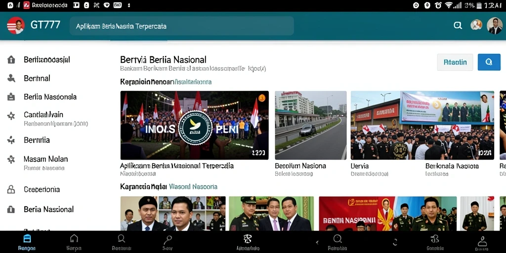 Antarmuka aplikasi GT777 yang informatif dan mudah digunakan.