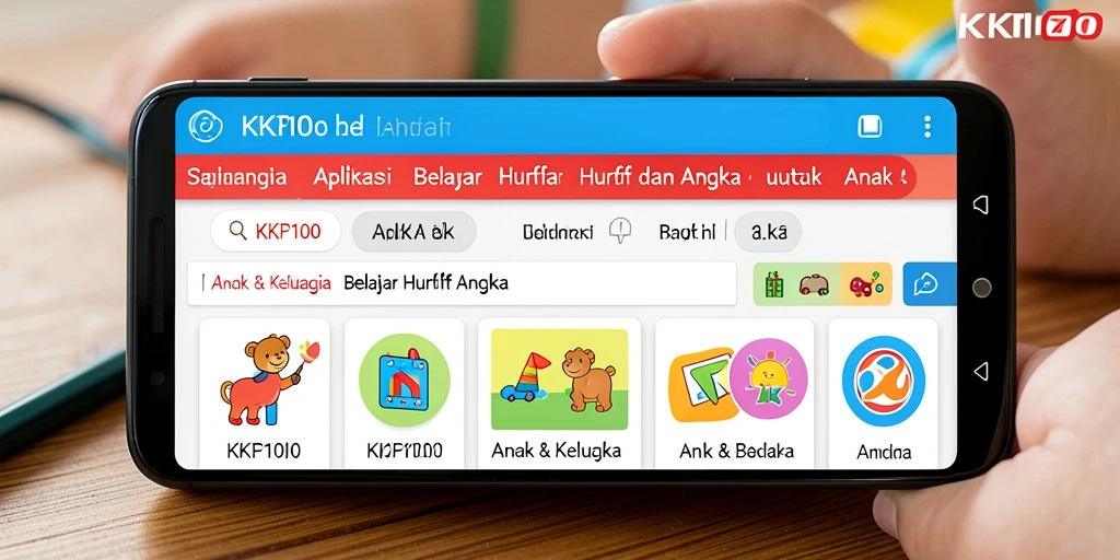 Antarmuka KPK100 yang menarik untuk belajar huruf dan angka.