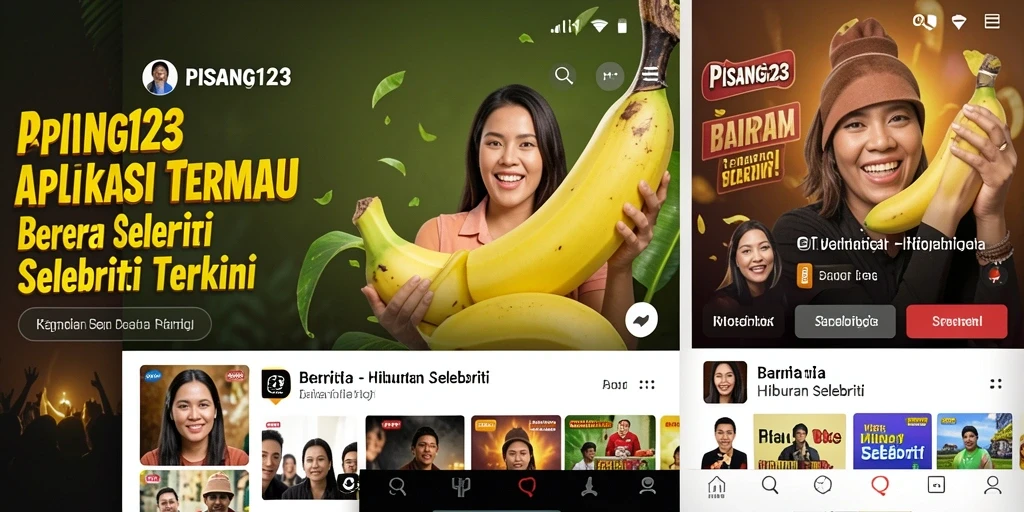 Antarmuka aplikasi PISANG123 menampilkan berita terbaru selebriti.