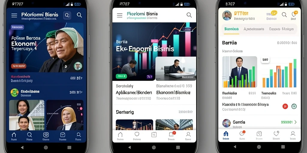 Antarmuka aplikasi PT707 menampilkan fitur berita ekonomi dengan jelas.