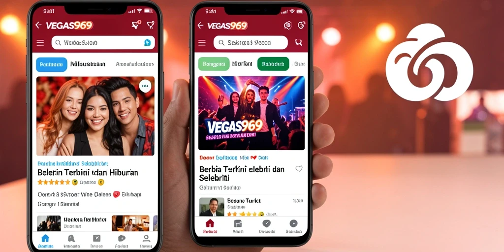 Tampilan antarmuka aplikasi Hiburan Selebriti yang menarik dan informatif.