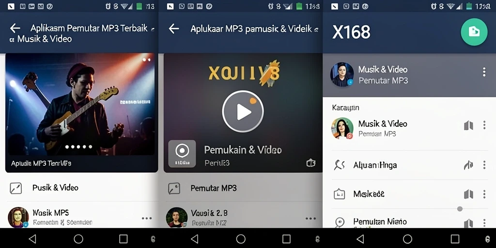Antarmuka sederhana dan intuitif dari aplikasi Pemutar MP3 X168.