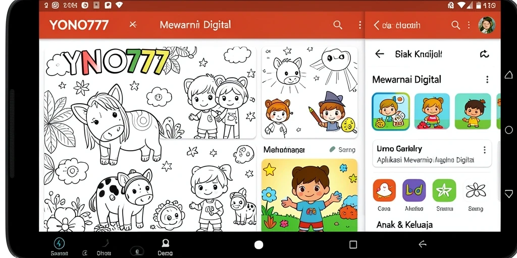 Screenshot utama YONO777 menampilkan antarmuka Mewarnai Digital yang menarik.