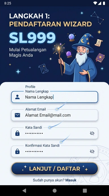 Buat Akun Baru sl999 untuk Pengguna Android